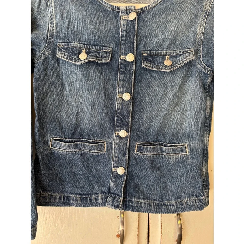 Madewell Denim Lady Jacket Womens Medium Wash Button Front Blue Size XS - Picture 4 of 12